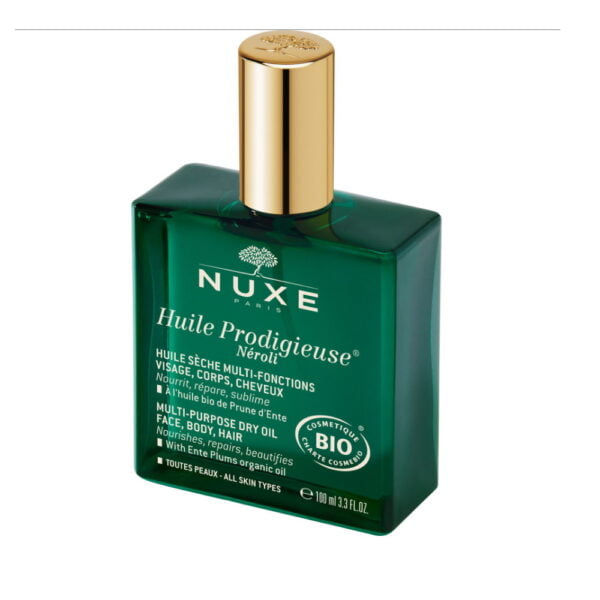Nuxe Huile Prodigieuse Neroli Organic Dry Oil Ξηρό Ενυδατικό Λάδι για Πρόσωπο, Σώμα & Μαλλιά με Βιολογικό Έλαιο Δαμάσκηνου, 100ml
