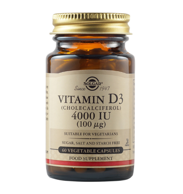 Solgar Vitamin D3 4000IU Συμπλήρωμα Διατροφής Βιταμίνη D3, 60 Κάψουλες