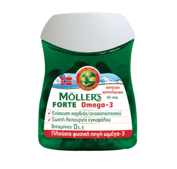 Mollers Forte Omega 3 Μουρουνέλαιο & Ιχθυέλαιο Κατάλληλο και για Παιδιά, 60 Κάψουλες