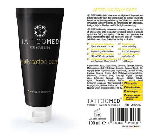 Tattoomed Daily Tattoo Care Κρέμα Καθημερινής Φροντίδας για Τατουάζ, 100ml