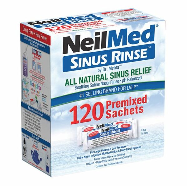 NeilMed Sinus Rinse Ανταλλακτικά Φακελάκια Ρινικού Αποφρακτήρα για Ενήλικες, 120 Τεμάχια