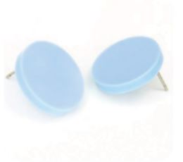 Farma Bijoux Υποαλλεργικά Σκουλαρίκια Χωρίς Νικέλιο Καρφωτά Γαλάζια Στρόγγυλα Κουμπιά (LTC155) 22mm