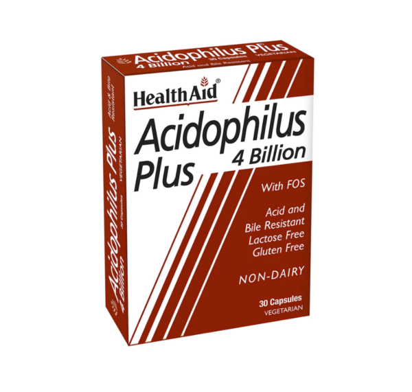 Health Aid Acidophilus Plus Συμπλήρωμα Διατροφής με Πρεβιοτικά & Προβιοτικά, 30 Kάψουλες