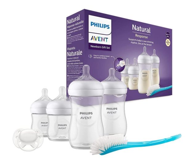 Philips Avent Natural Response Set Σετ Δώρου για Νεογέννητα με Μπιμπερό, Θηλές, Βούρτσα & Πιπίλα (SCD838/11)