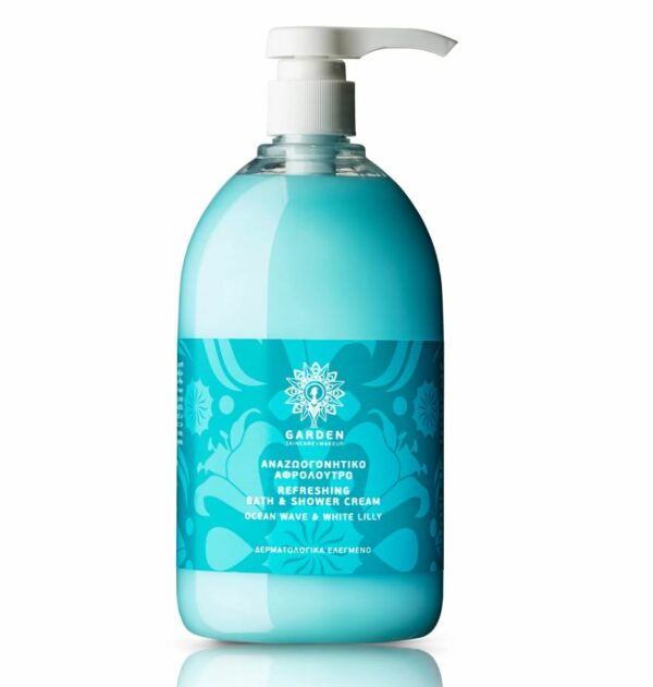 Garden Ocean Wave & White Lilly Bath Shower Cream Αναζωογονητικό Αφρόλουτρο με Άρωμα Θαλάσσιας Αύρας, 1000ml